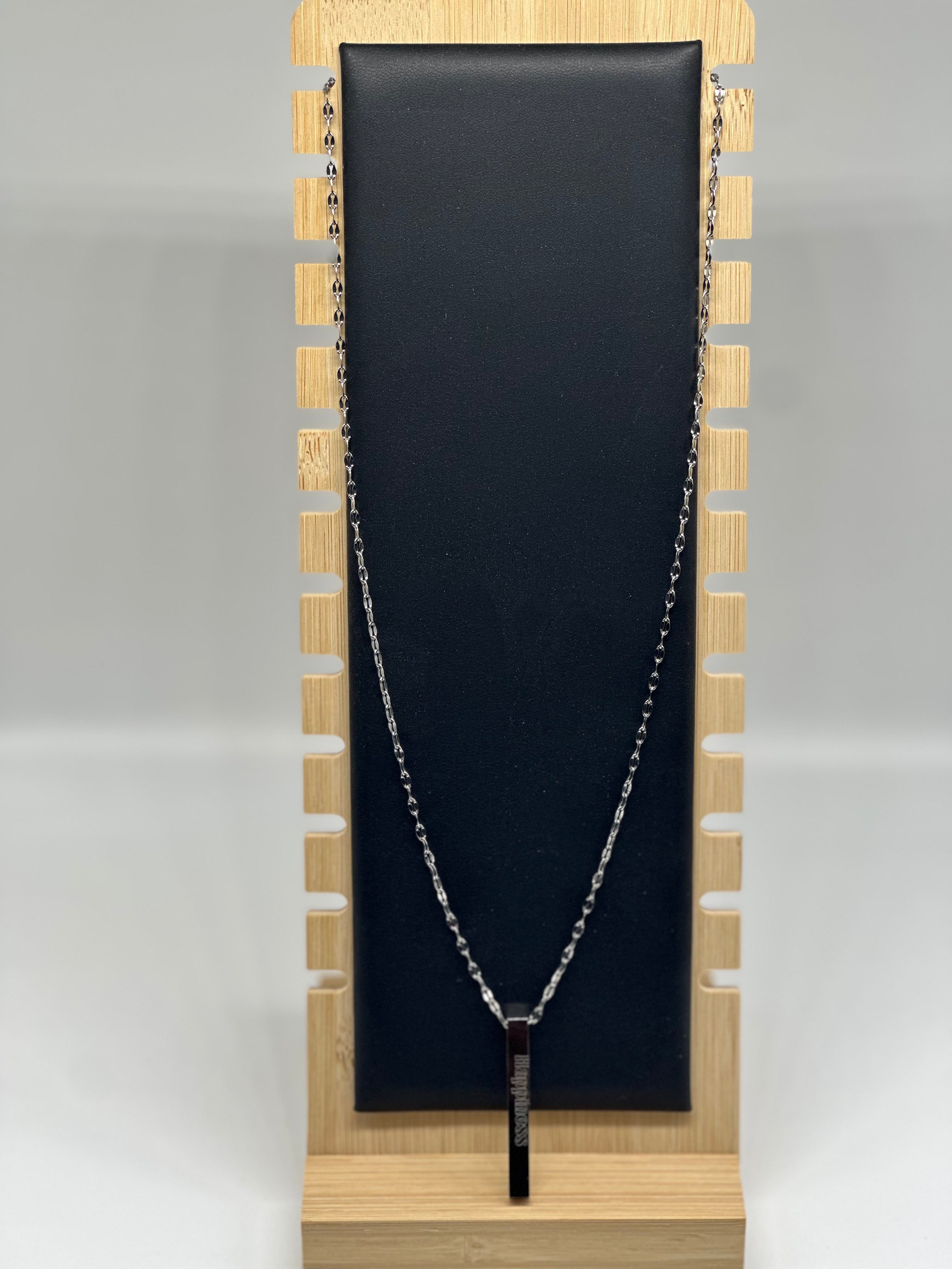 Personalized Stainless Steel Pillar Bar Necklace – Custom Engraved Minimalist Name Necklace
