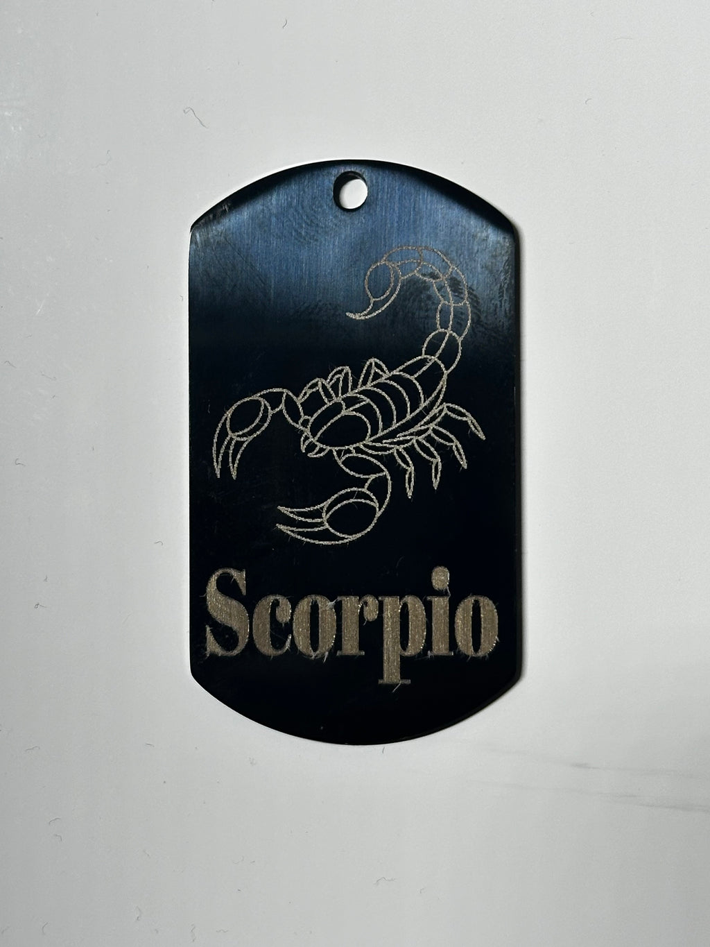 Gun Metal Steel Zodiac Dog Tag Necklace – Minimalist Astrology Jewelry