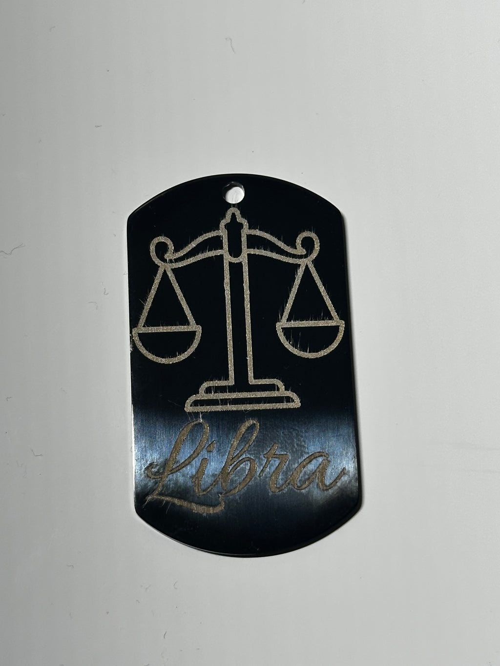 Gun Metal Steel Zodiac Dog Tag Necklace – Minimalist Astrology Jewelry