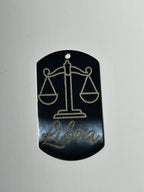 Gun Metal Steel Zodiac Dog Tag Necklace – Minimalist Astrology Jewelry