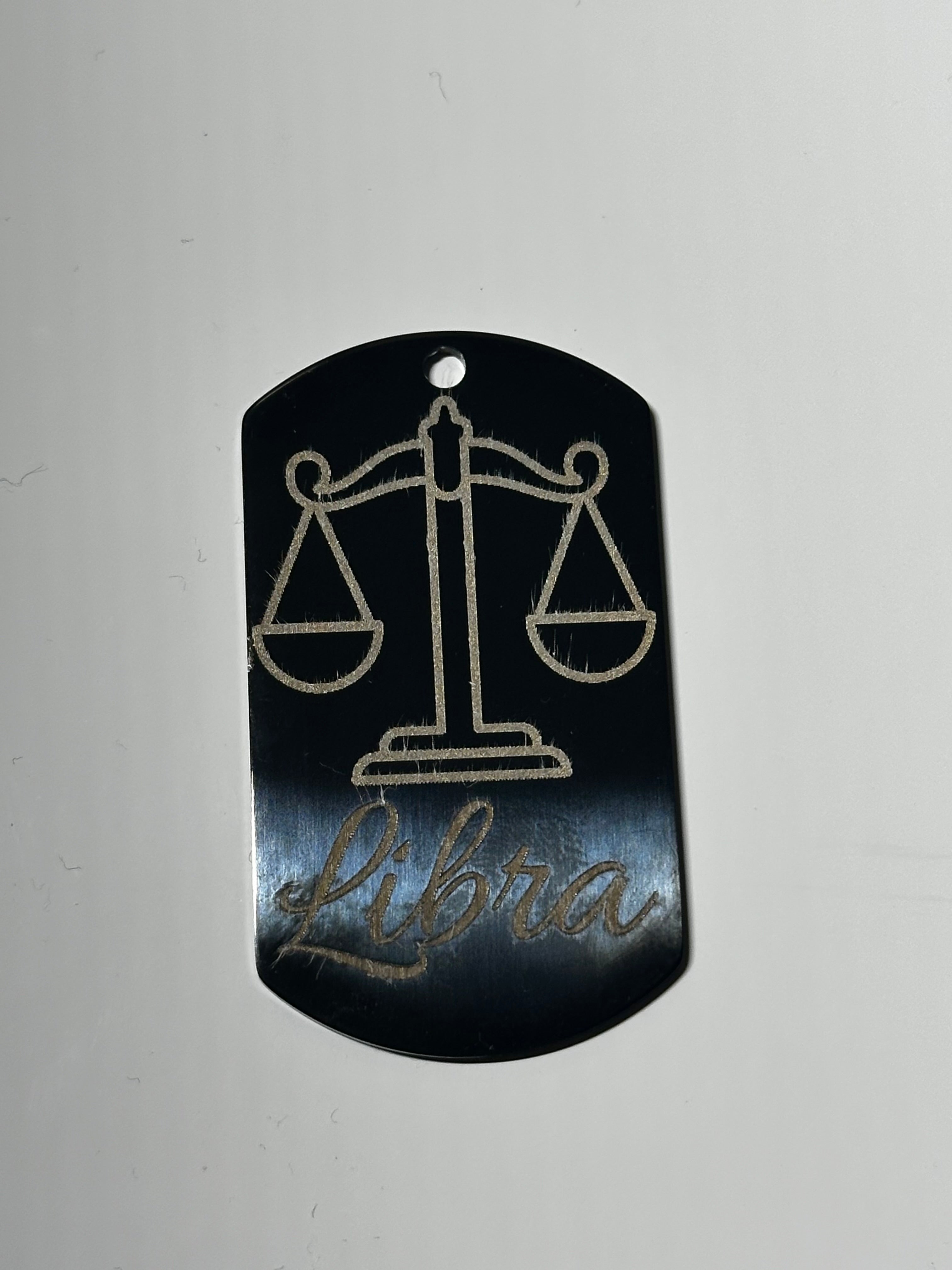 Gun Metal Steel Zodiac Dog Tag Necklace – Minimalist Astrology Jewelry