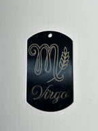 Gun Metal Steel Zodiac Dog Tag Necklace – Minimalist Astrology Jewelry