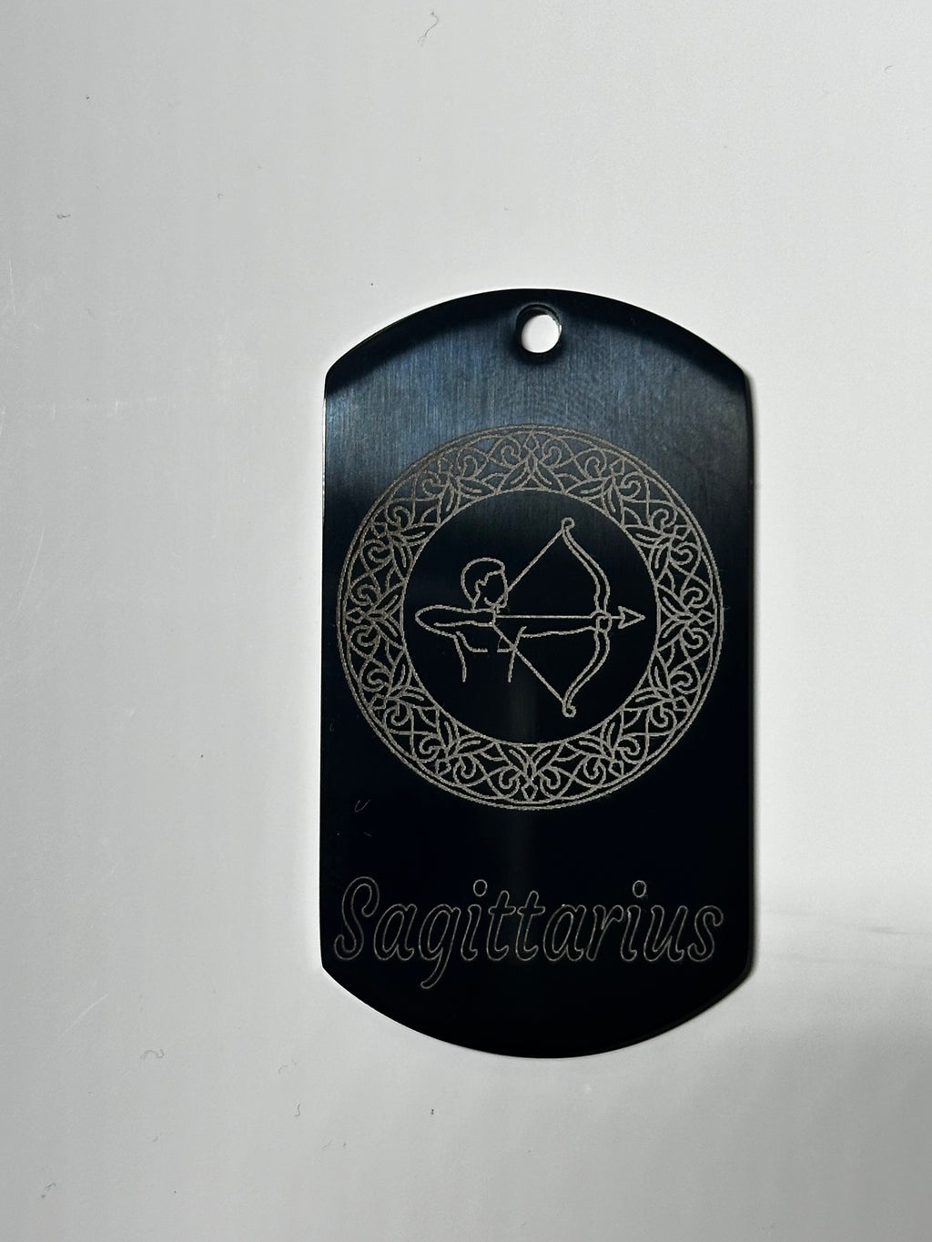 Gun Metal Steel Zodiac Dog Tag Necklace – Minimalist Astrology Jewelry