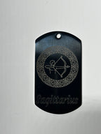 Gun Metal Steel Zodiac Dog Tag Necklace – Minimalist Astrology Jewelry