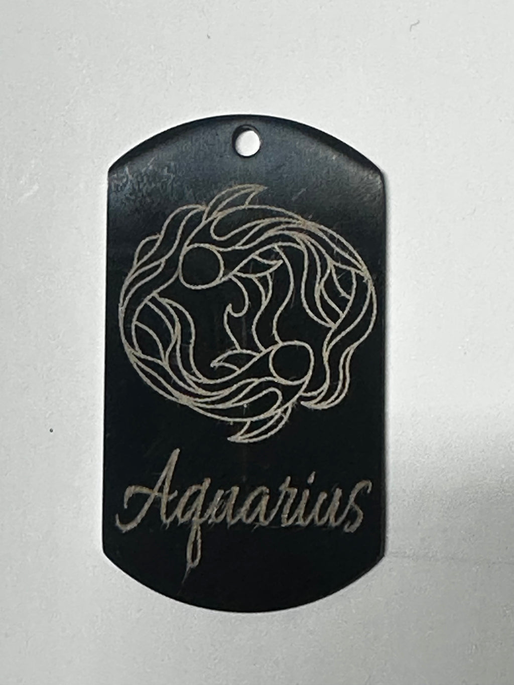 Gun Metal Steel Zodiac Dog Tag Necklace – Minimalist Astrology Jewelry