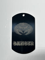 Gun Metal Steel Zodiac Dog Tag Necklace – Minimalist Astrology Jewelry