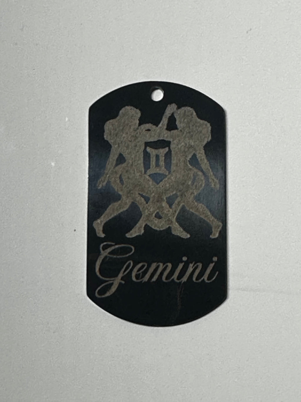 Gun Metal Steel Zodiac Dog Tag Necklace – Minimalist Astrology Jewelry