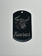 Gun Metal Steel Zodiac Dog Tag Necklace – Minimalist Astrology Jewelry