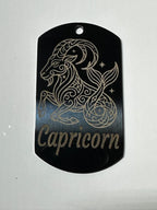Gun Metal Steel Zodiac Dog Tag Necklace – Minimalist Astrology Jewelry