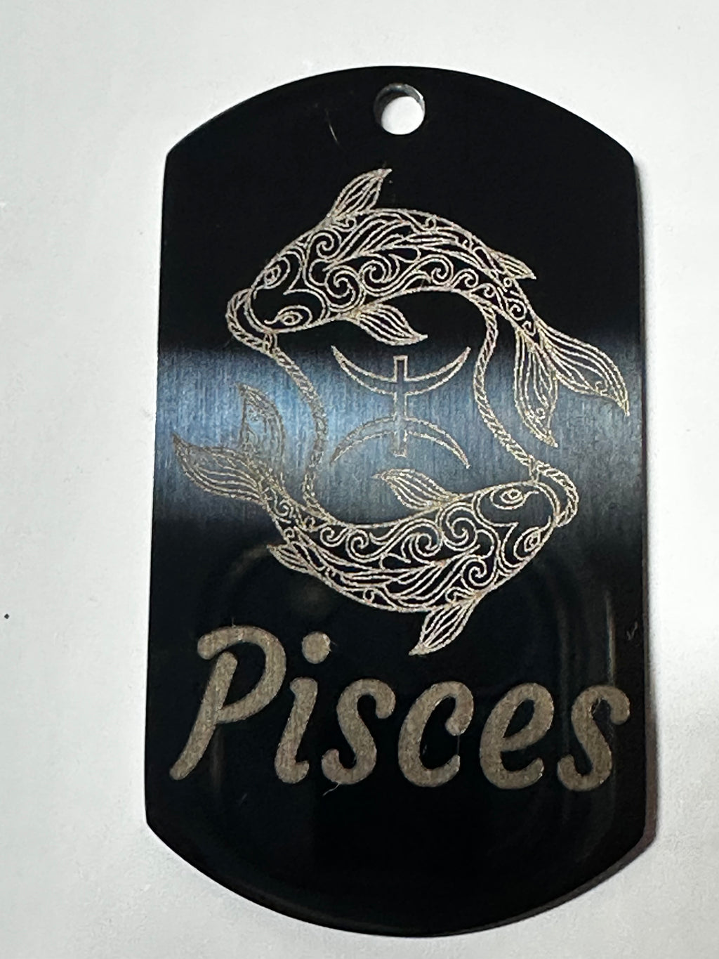 Gun Metal Steel Zodiac Dog Tag Necklace – Minimalist Astrology Jewelry