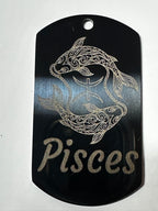 Gun Metal Steel Zodiac Dog Tag Necklace – Minimalist Astrology Jewelry