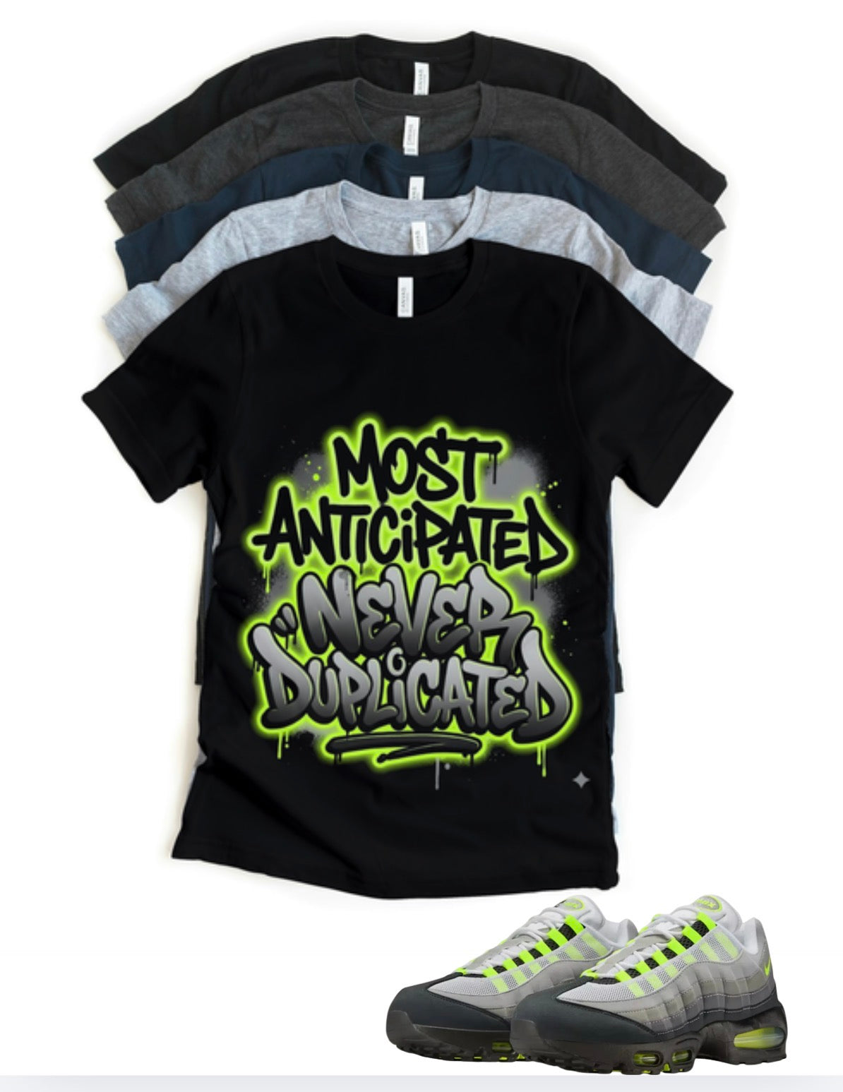 Air Max 95 Neon Matching T-Shirt – Custom Sneaker Match Tee – Neon 95 Outfit Shirt – Unisex Streetwear