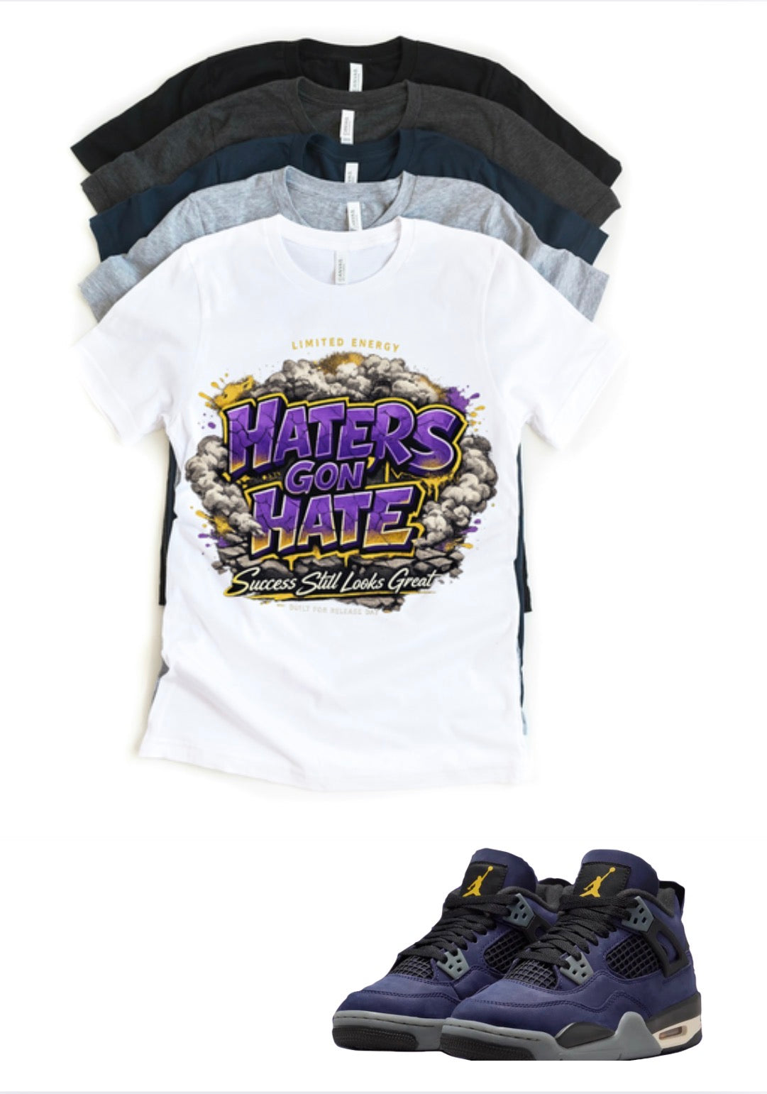Jordan 4 Imperial Purple Haters Gon Hate – Lakeshow