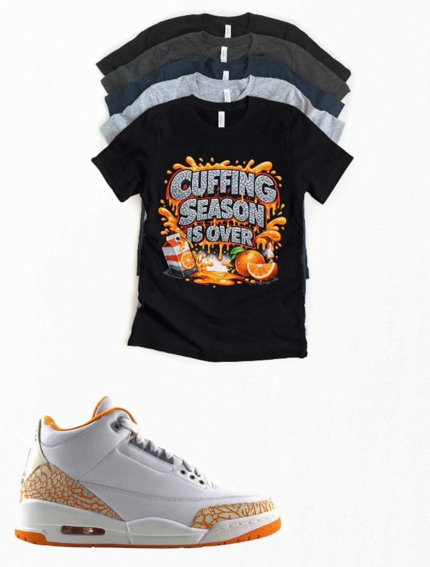 Cuffing Season Orange Citrus Jordan 3 sneaker matching T-shirt