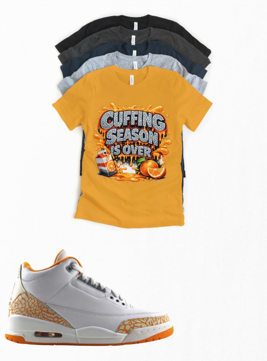 Cuffing Season Orange Citrus Jordan 3 sneaker matching T-shirt