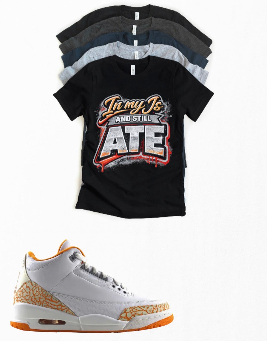 In My Js Jordan 3 Retro Orange Citrus sneaker matching T-shirt