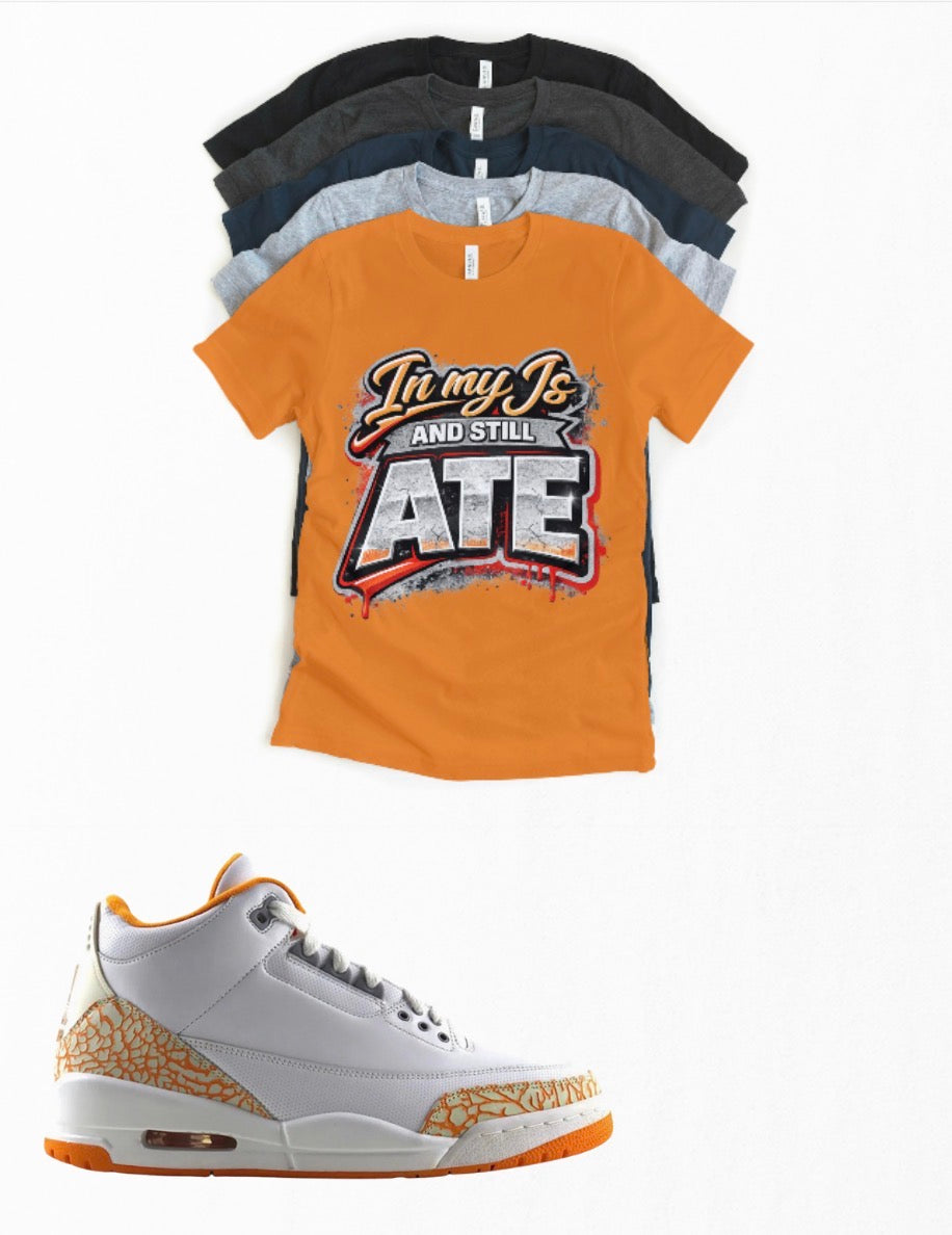 In My Js Jordan 3 Retro Orange Citrus sneaker matching T-shirt