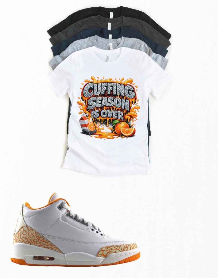 Cuffing Season Orange Citrus Jordan 3 sneaker matching T-shirt