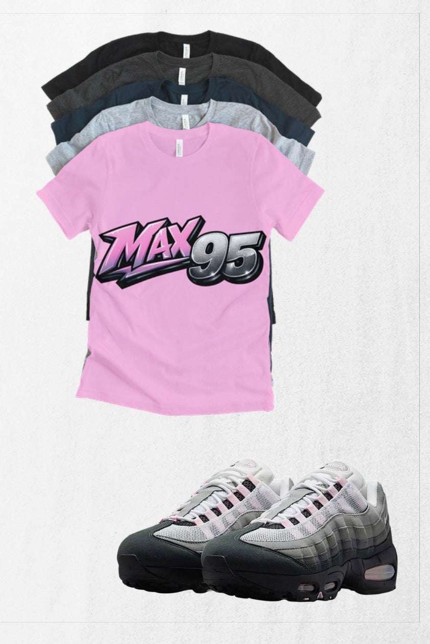 Pink Foam Air Max 95 Blended Custom Matching T-Shirt – Sneaker Match Tee – Streetwear Graphic Shirt – Unisex Fit