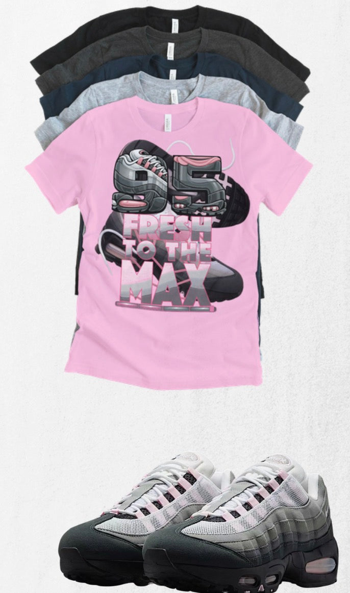 Air Max 95 Matching T-Shirt – Custom Sneaker Match Tee – Pink Foam 95 Outfit Shirt – Unisex Streetwear