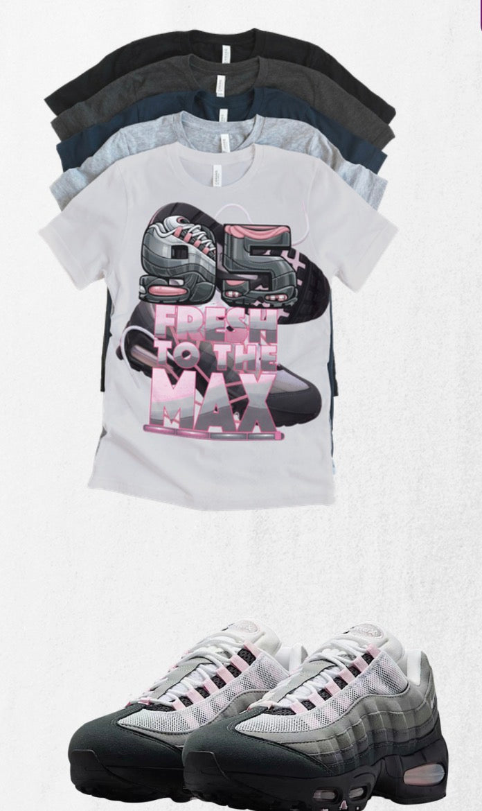 Air Max 95 Matching T-Shirt – Custom Sneaker Match Tee – Pink Foam 95 Outfit Shirt – Unisex Streetwear