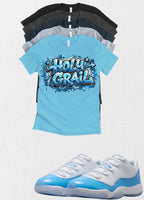 Holy Grail Jordan 11 Low UNC Matching T-Shirt – University Blue Sneaker Match Tee – UNC 11 Outfit Shirt – Unisex Streetwear (Copy) (Copy)