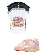 Sleep is the new Broke Jordan 4 Retro Iced Carmine Matching T-Shirt – Custom Sneaker Match Tee – 4s Outfit Shirt – Unisex Streetwear