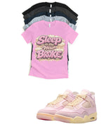 Sleep is the new Broke Jordan 4 Retro Iced Carmine Matching T-Shirt – Custom Sneaker Match Tee – 4s Outfit Shirt – Unisex Streetwear