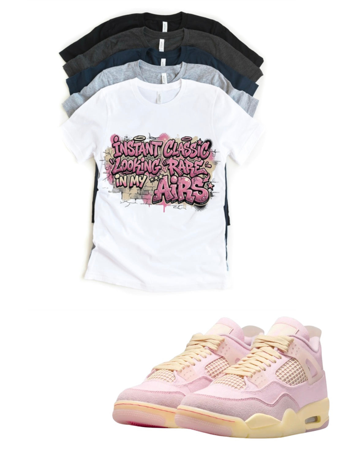 Instant Classic Jordan 4 Retro Iced Carmine Matching T-Shirt – Custom Sneaker Match Tee – 4s Outfit Shirt – Unisex Streetwear (Copy)