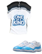 One of a Kind Jordan 11 Low UNC Matching T-Shirt – University Blue Sneaker Match Tee – UNC 11 Outfit Shirt – Unisex Streetwear
