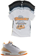 Mrs. Trendsetter Jordan 3 Retro Orange Citrus sneaker matching T-shirt