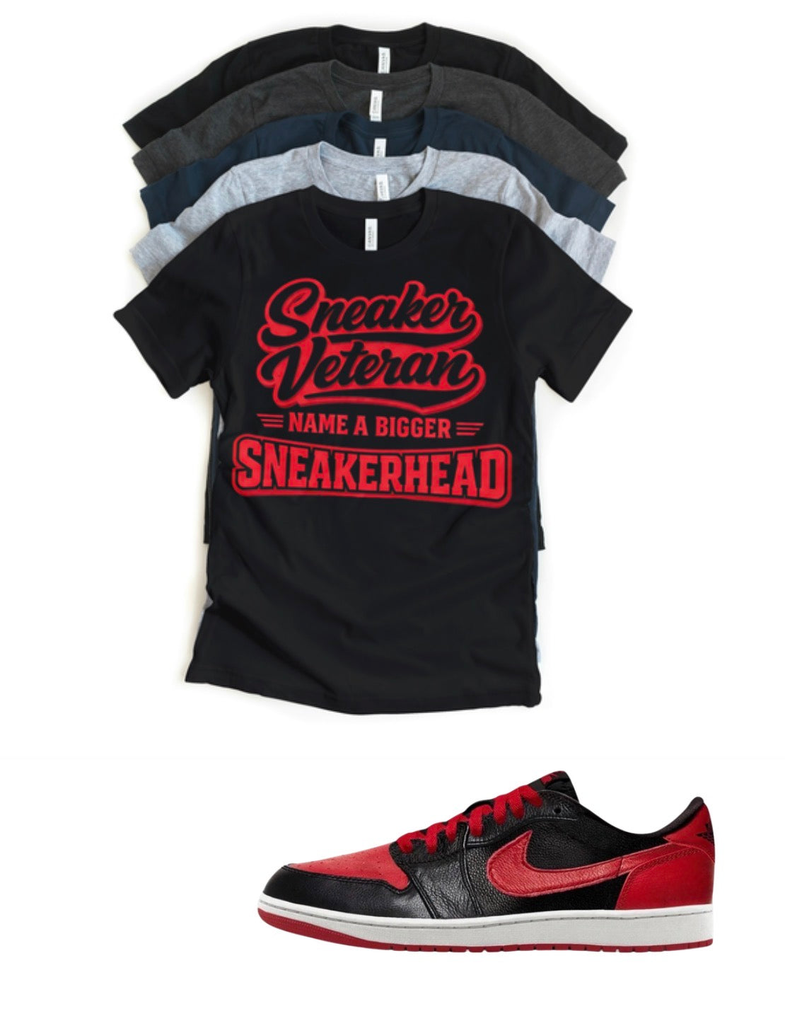 Jordan 1 Lo Banned OG Retro Sneaker Veteran– OG Sneakerhead Match Tee – Jordan 1 Outfit Shirt – Unisex Streetwear