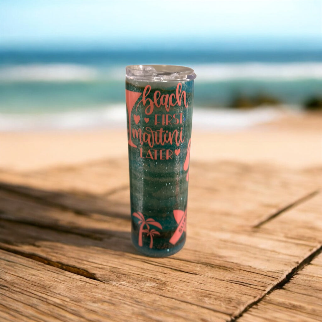 Beach and Martini skinny Tumbler