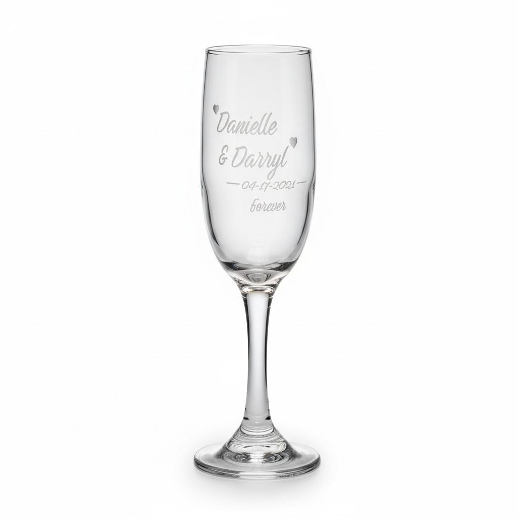 Traditional Engraved Champagne Flute-set of two