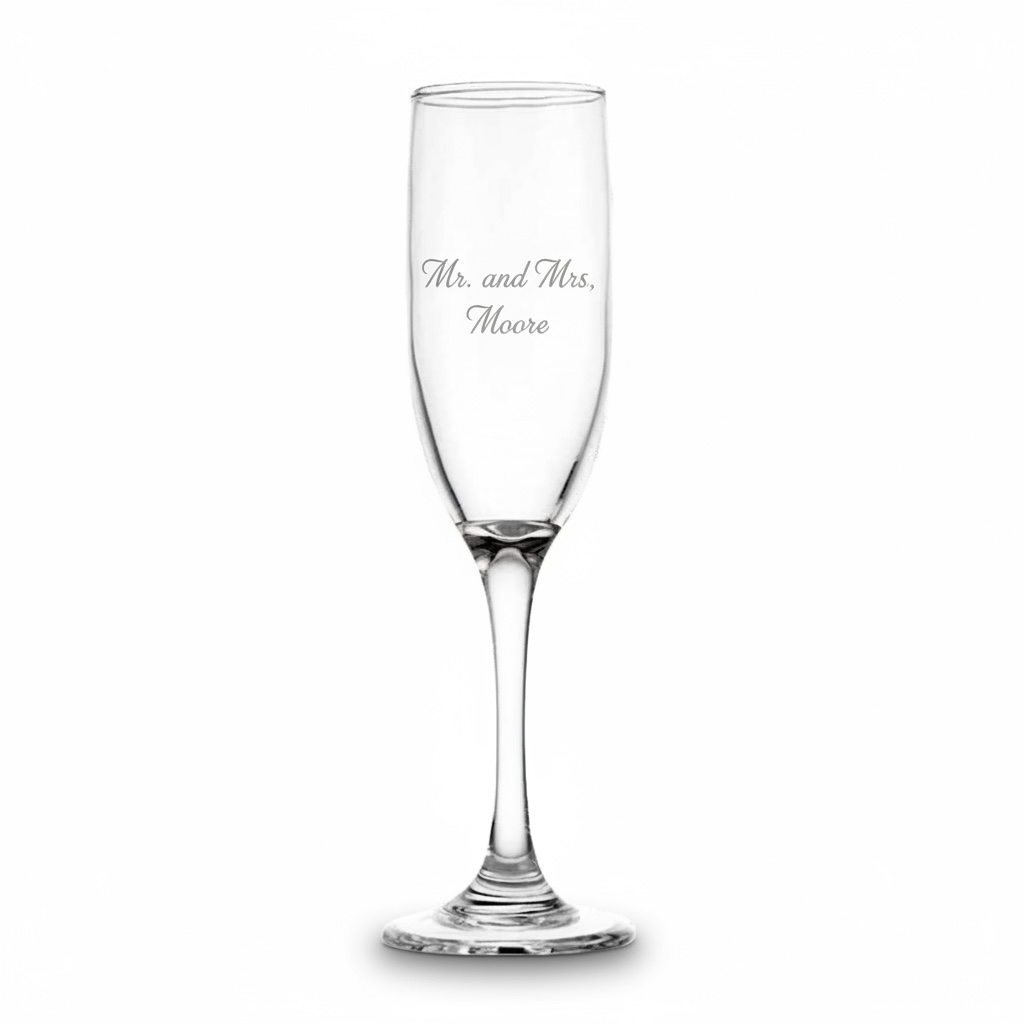 Traditional Engraved Champagne Flute-set of two