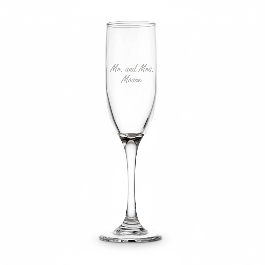 Traditional Engraved Champagne Flute-set of two