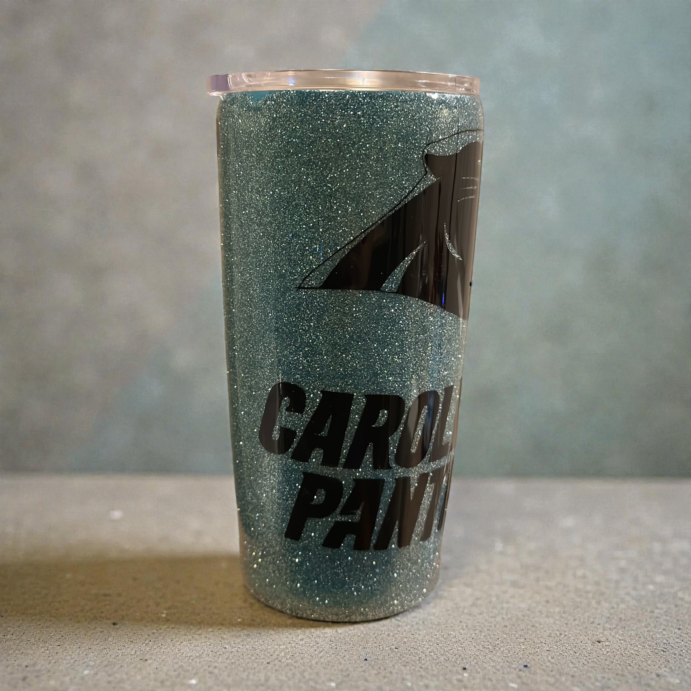 Carolina Panthers Inspired Epoxy Tumbler – Custom Glitter Stainless Steel Cup