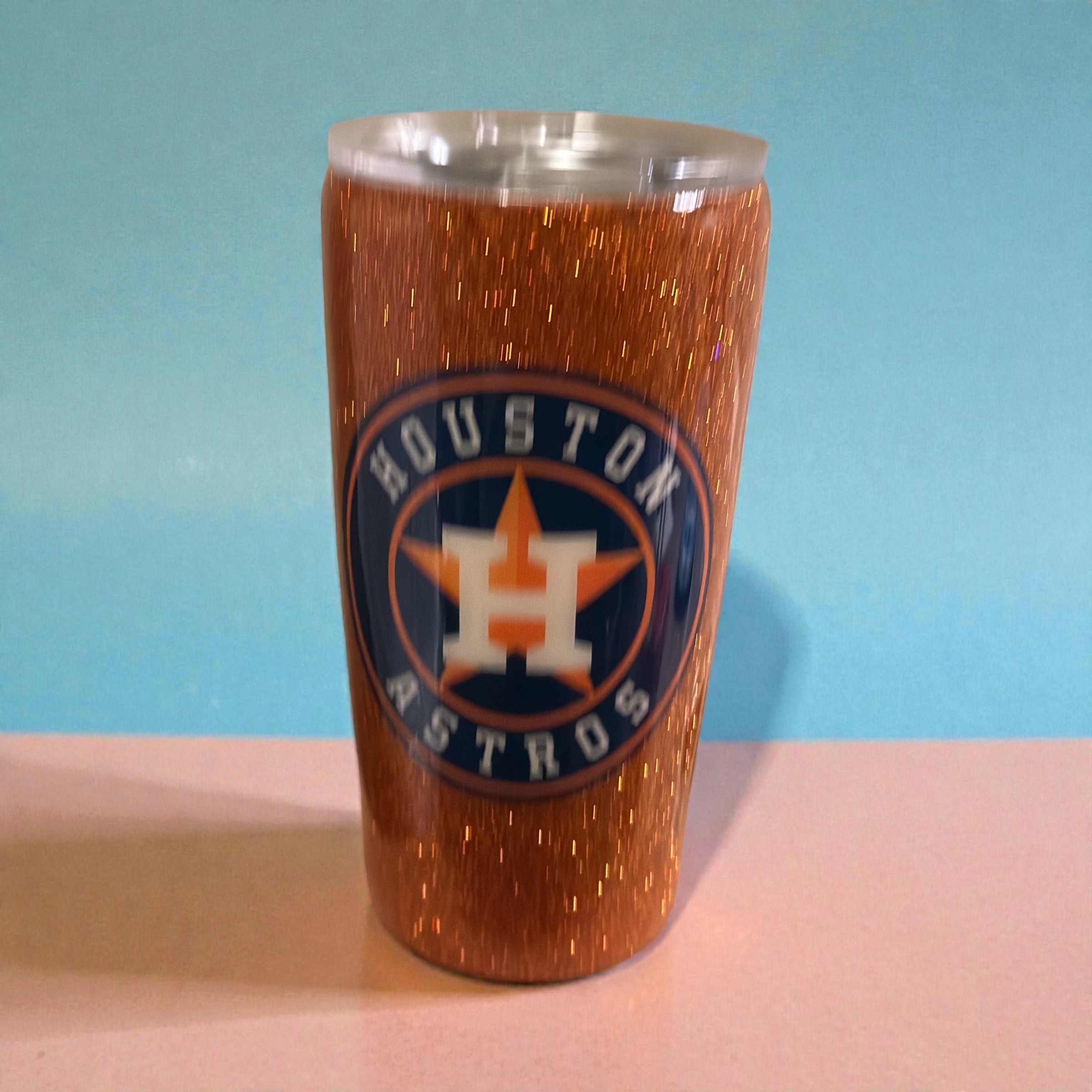 Houston Astros Inspired Epoxy Tumbler – Custom Glitter Stainless Steel Cup