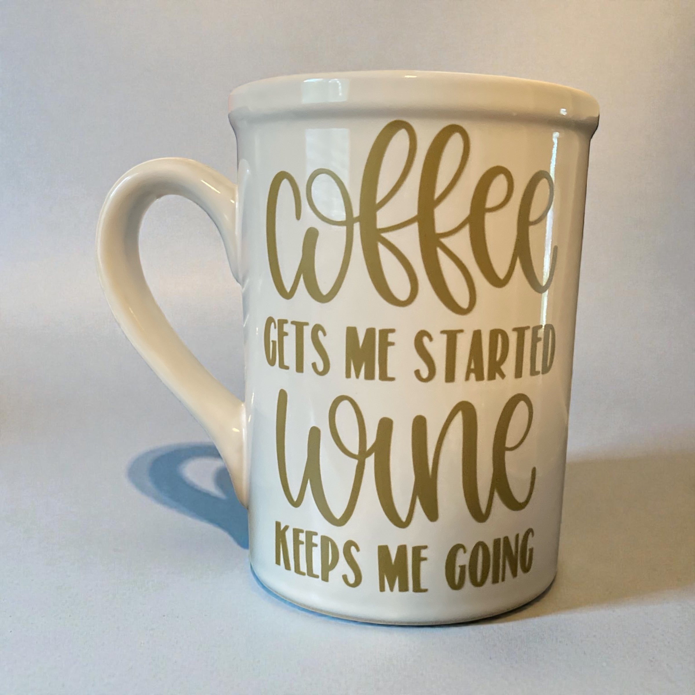 Coffee Gets Me Started Mug – Coffee Lover Ceramic Mug