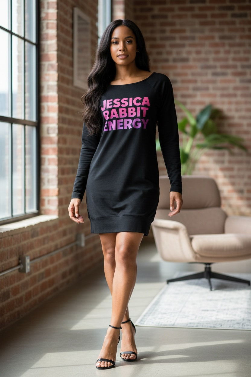 Black Jessica Rabbit Shirt Dress – Bold, Sexy & Unapologetic