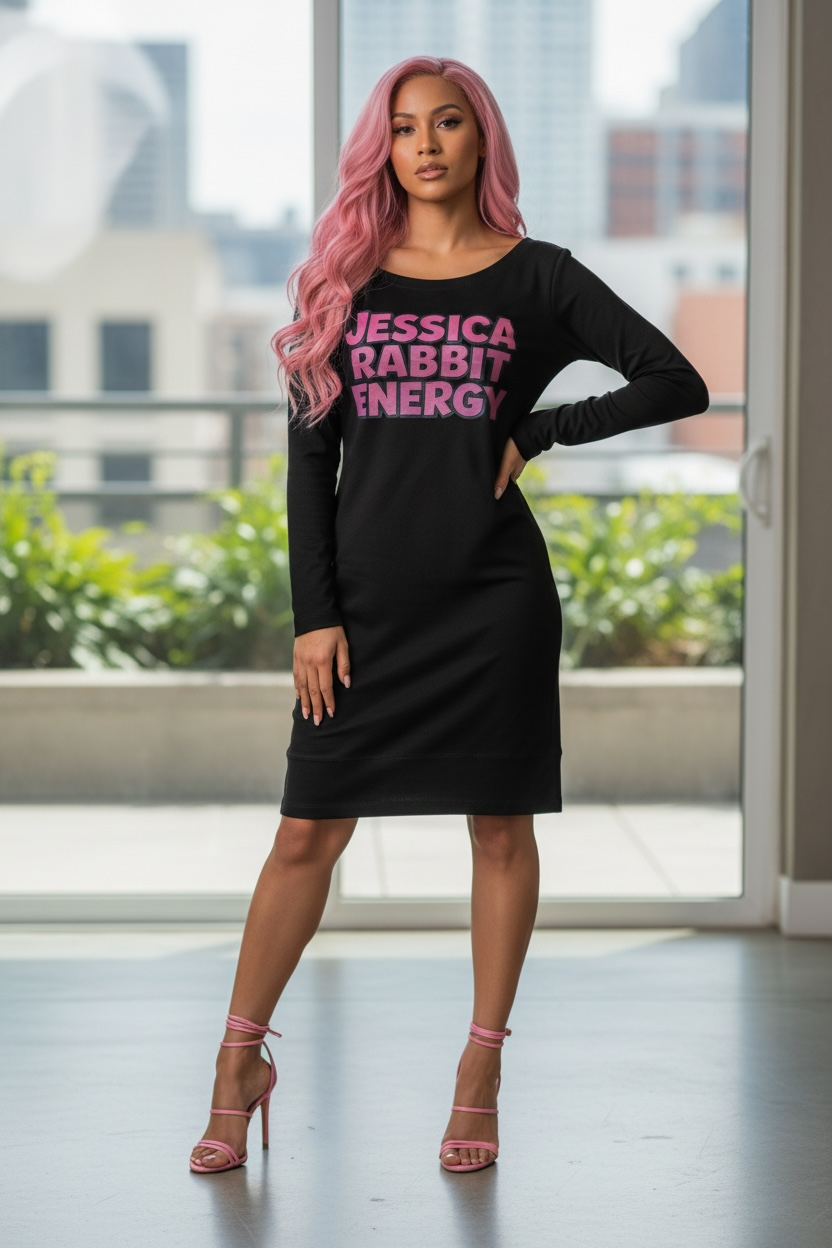 Black Jessica Rabbit Shirt Dress – Bold, Sexy & Unapologetic