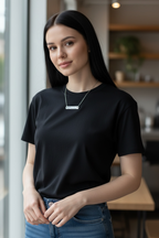 Custom Plate Necklace – Personalized Bar Necklace in Stainless Steel, Gold & Black