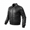 Men’s Embossed Crocodile Leather Jacket