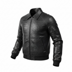 Men’s Embossed Crocodile Leather Jacket