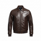 Men’s Embossed Crocodile Leather Jacket