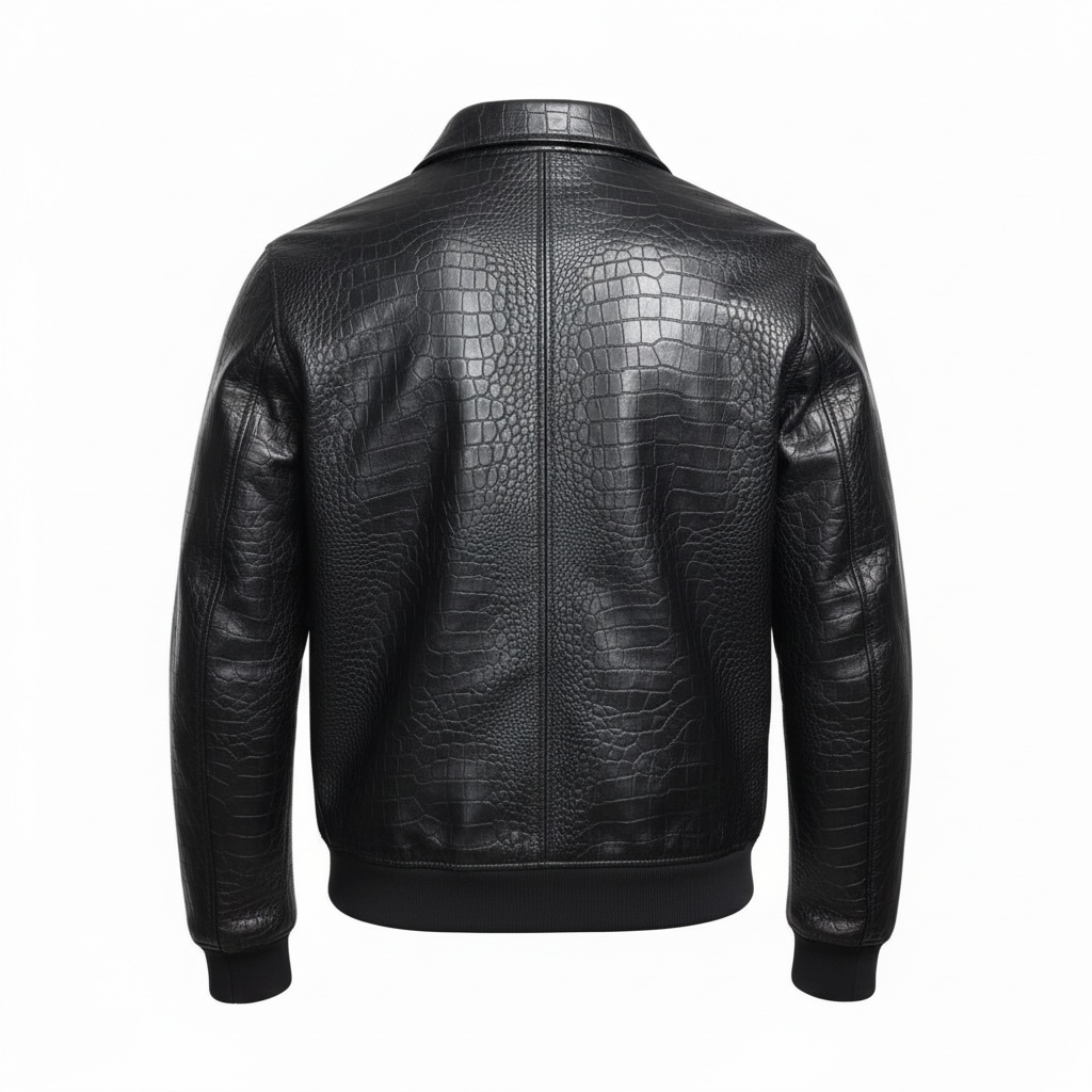 Men’s Embossed Crocodile Leather Jacket