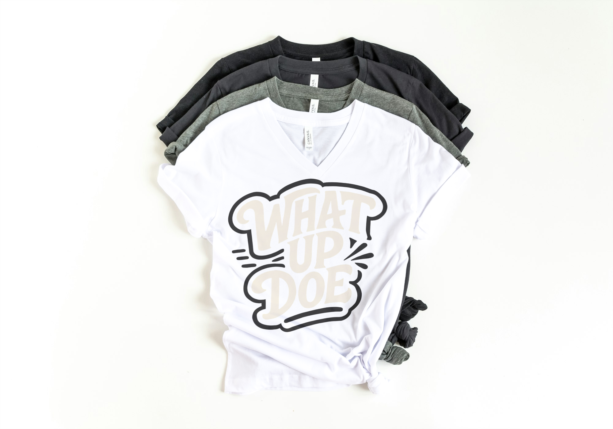 Ladies V-Neck What Up Doe T-Shirt – Detroit Tee – Outfit Shirt – Unisex Streetwear