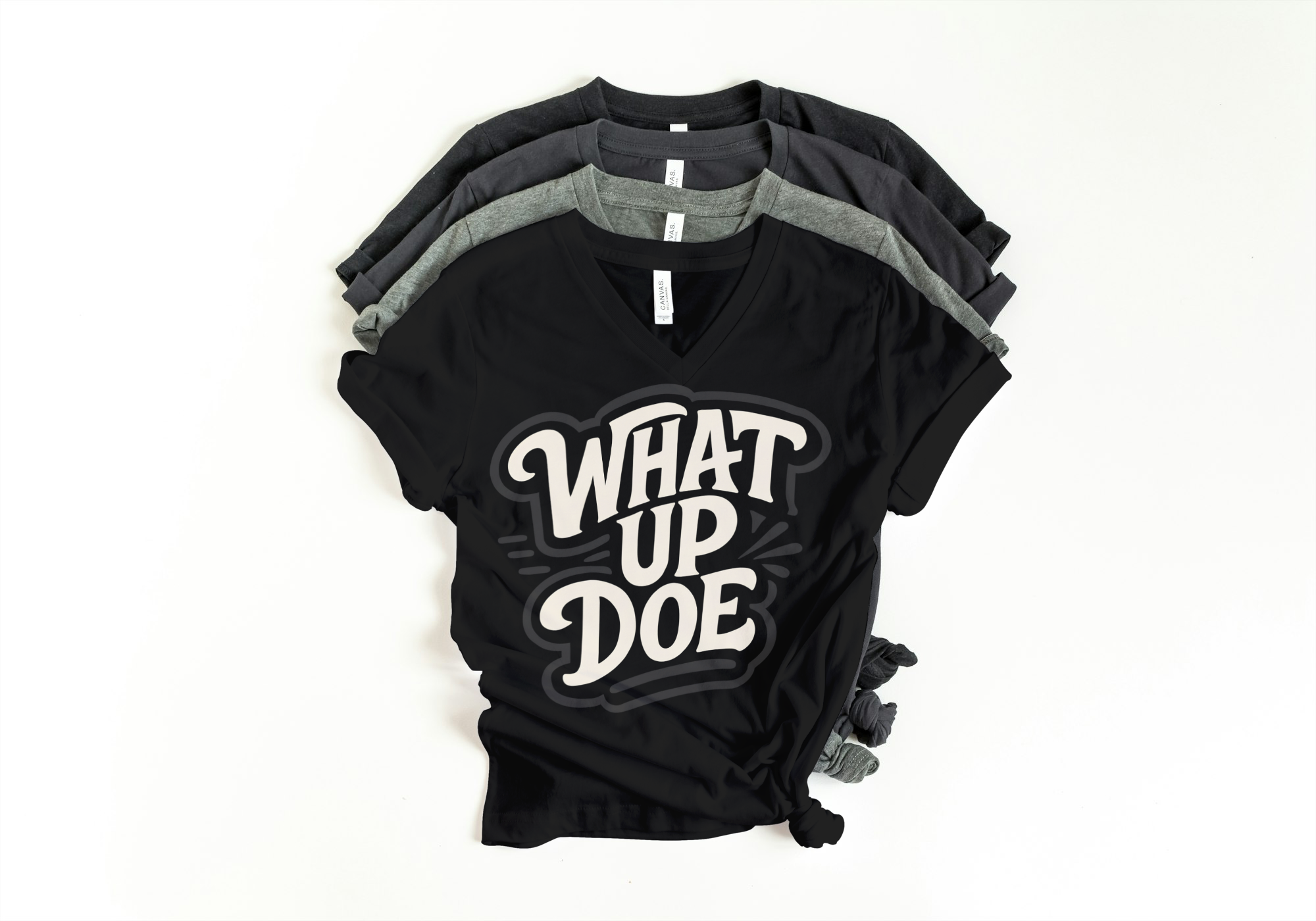 Ladies V-Neck What Up Doe T-Shirt – Detroit Tee – Outfit Shirt – Unisex Streetwear