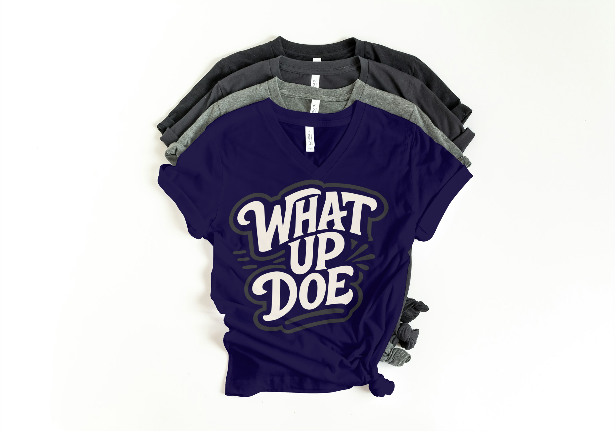 Ladies V-Neck What Up Doe T-Shirt – Detroit Tee – Outfit Shirt – Unisex Streetwear