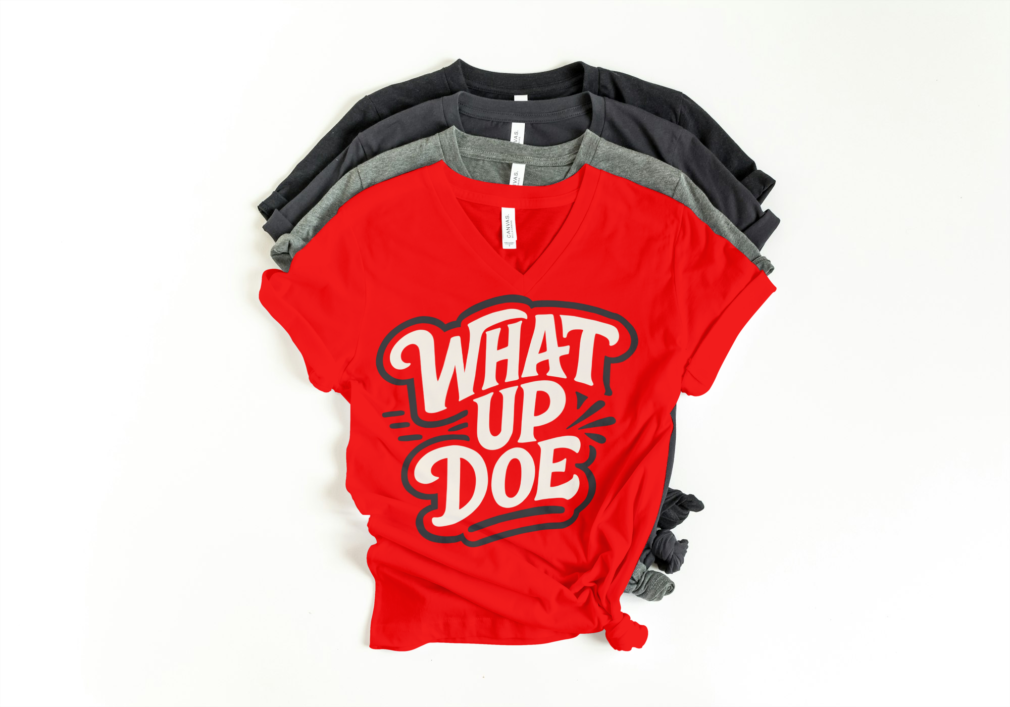 Ladies V-Neck What Up Doe T-Shirt – Detroit Tee – Outfit Shirt – Unisex Streetwear